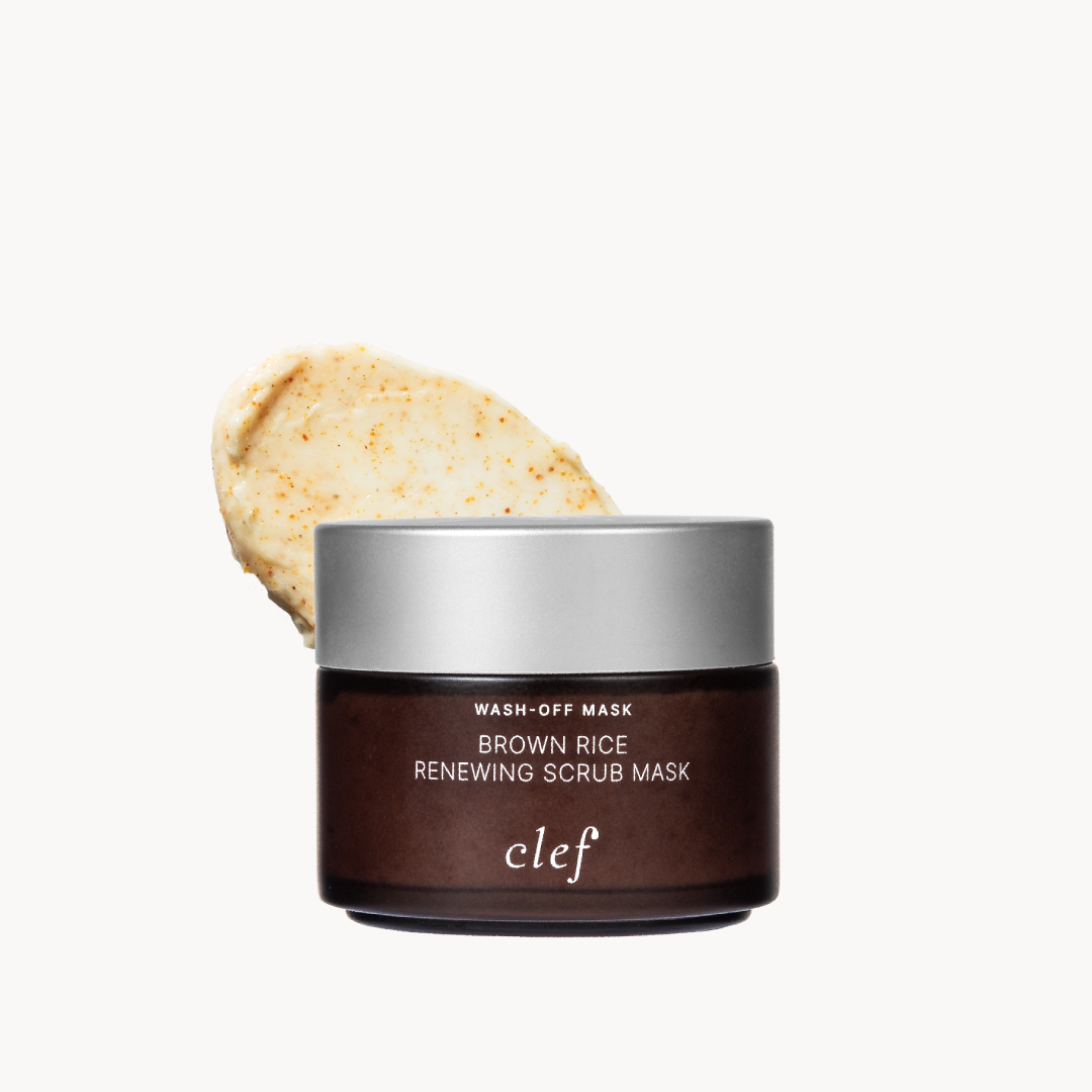 CLEF Brown Rice Renewing Scrub Mask jar