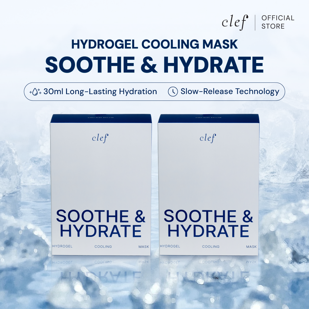CLEF Soothe & Hydrate Hydrogel Cooling Mask – pack of 2