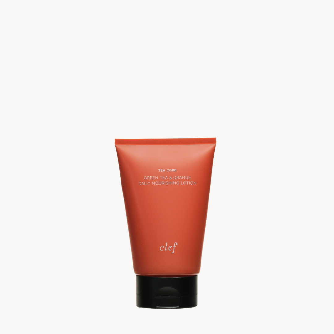 CLEF Tea Core Green Tea & Orange Body Lotion bottle