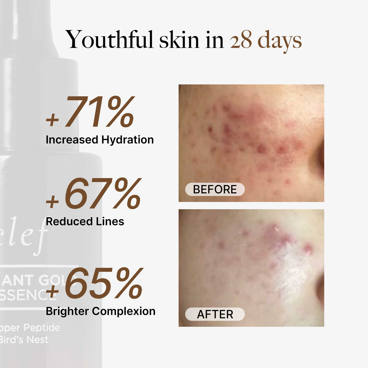 CLEF Radiant Gold Essence Anti-Aging Serum, visible results