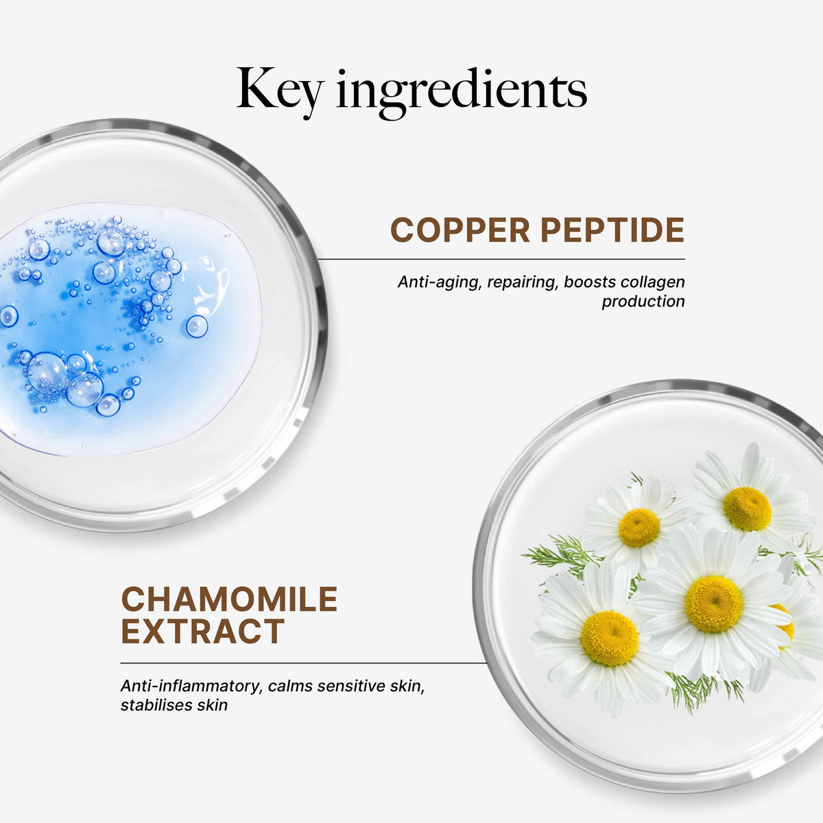CLEF Copper Peptide Anti-Aging Sheet Mask (5pcs), key ingredients
