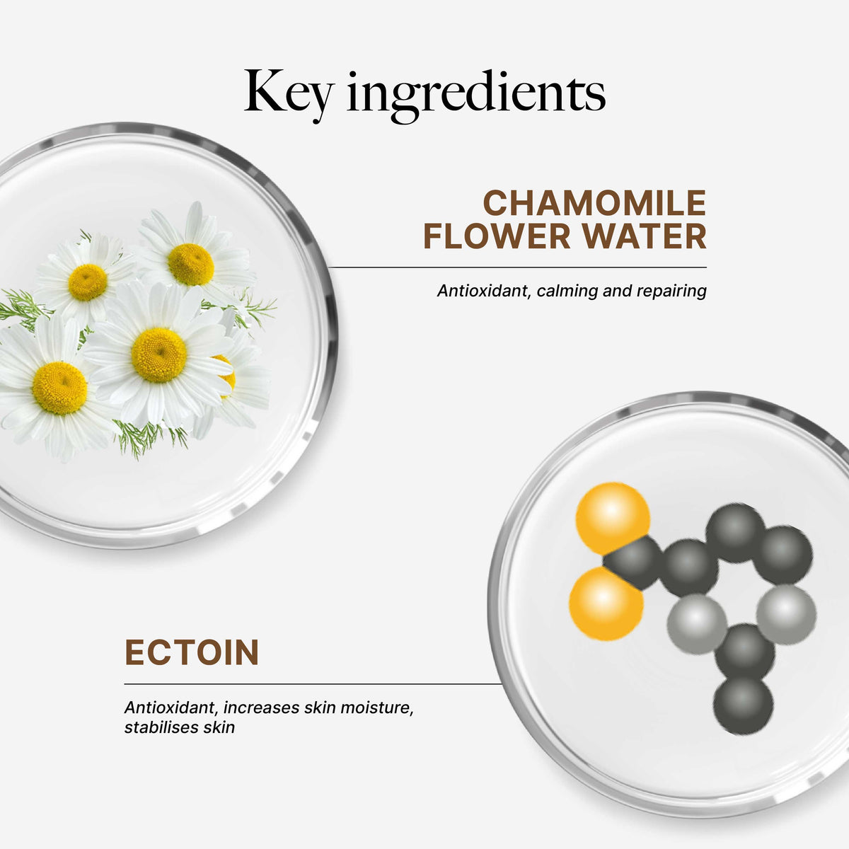 CLEF Anti-Aging Toning Water with Chamomile, key ingredients