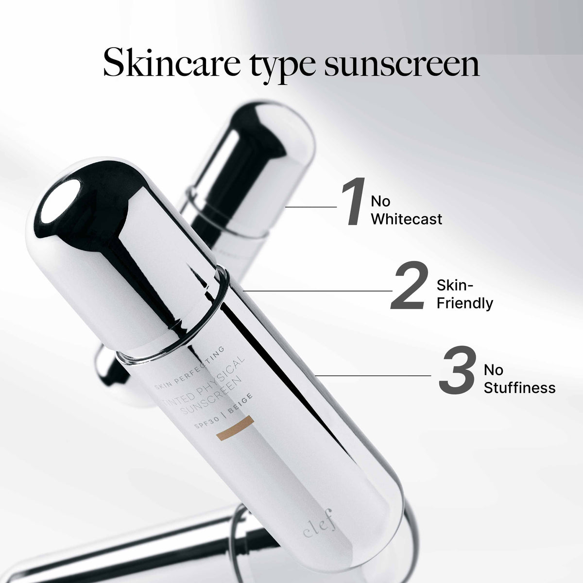 CLEF Skin Perfecting Tinted Physical Sunscreen SPF30 – Fair shade, key benefits