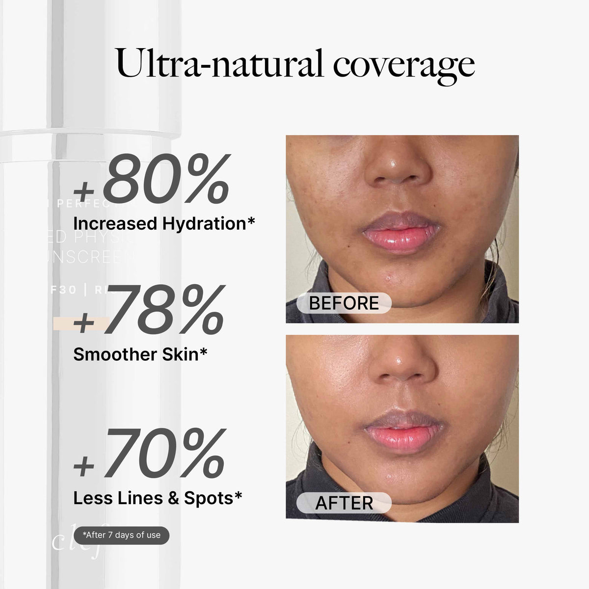 CLEF Skin Perfecting Tinted Physical Sunscreen SPF30 – Fair shade, key ingredients