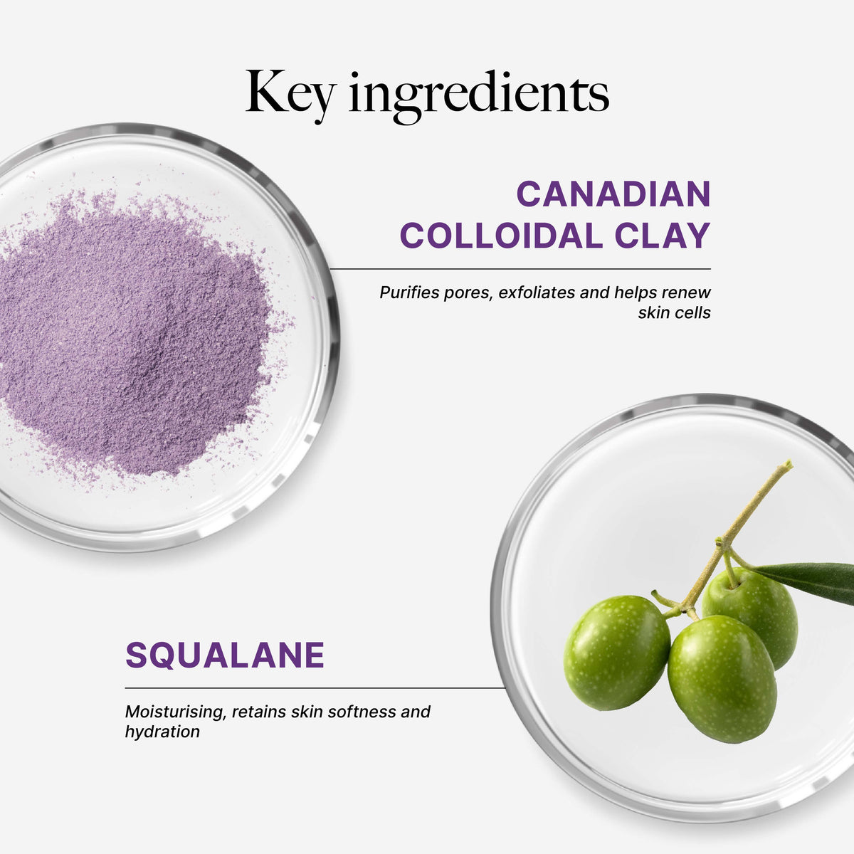 CLEF Canadian Purple Clay Purifying Mask, key ingredients