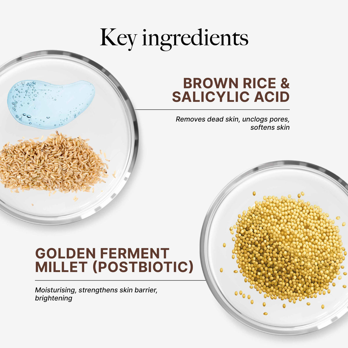 CLEF Brown Rice Renewing Scrub Mask, key ingredients