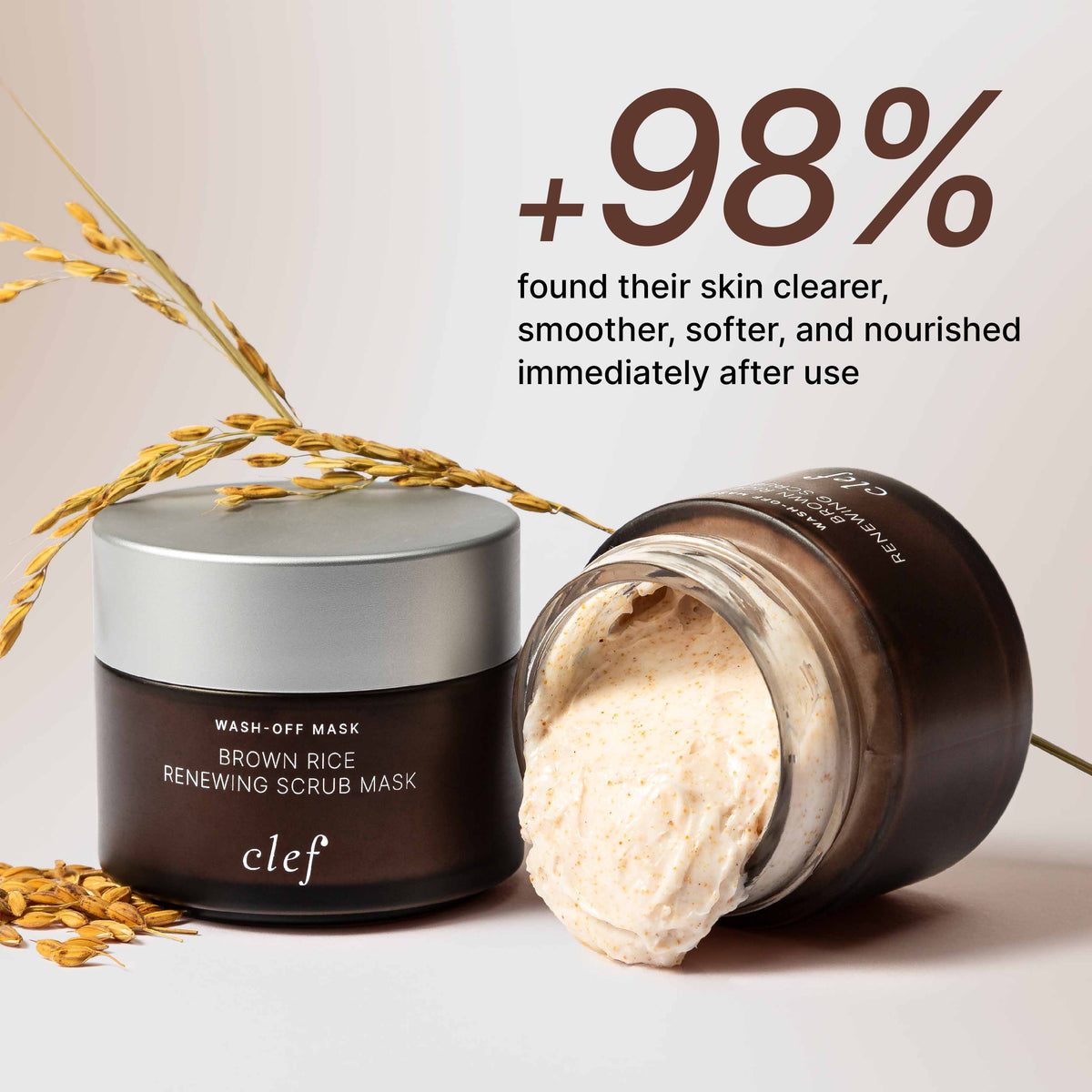 CLEF Brown Rice Renewing Scrub Mask, consumer trial results